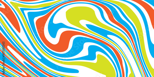black wavy lines abstract background. Trendy psychedelic retro style backdrop. Waves, swirl and twirl pattern. Twisted distorted vector texture. Y2k aesthetic design. vector