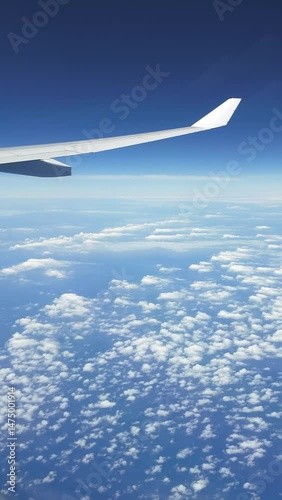 Timelapse Of Sky And Clouds From Airplane Window, Vertical Shot Video
