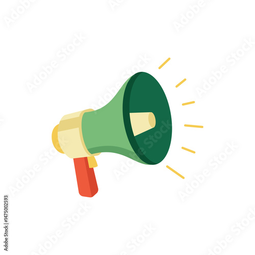 Simple Colorful Megaphone Vector Illustration for Announcement and Promotion