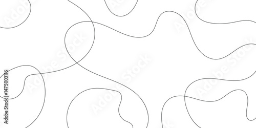 Abstract Design with Intertwined Black Lines on White Background.A minimalist abstract design featuring a multitude of interconnected, flowing, black lines on a clean white background.