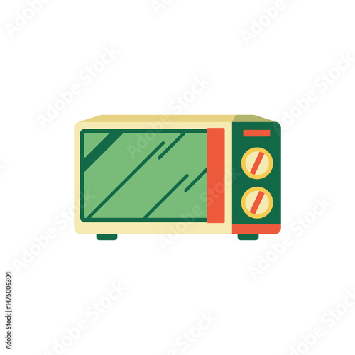 Simple Green and Beige Microwave Vector Illustration
