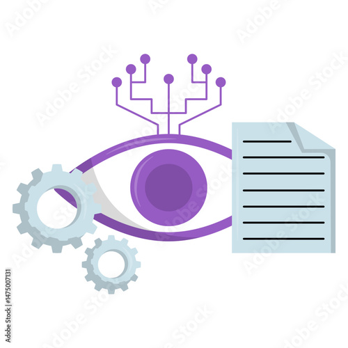 Machine Vision and Document Processing Concept Illustration