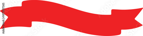  Red ribbon banner silhouette icon vector