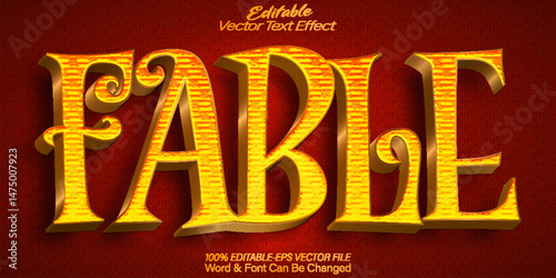 Fable Vector Text Effect Editable Alphabet Myth Tale Story Legend
