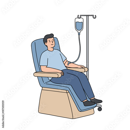 Patient receiving IV treatment in a medical setting  