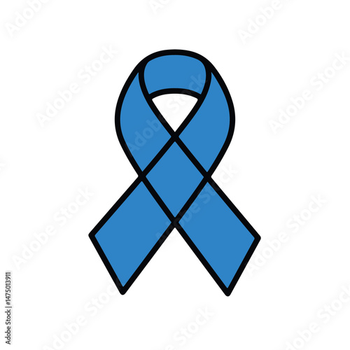 Blue awareness ribbon symbolizing support and advocacy  