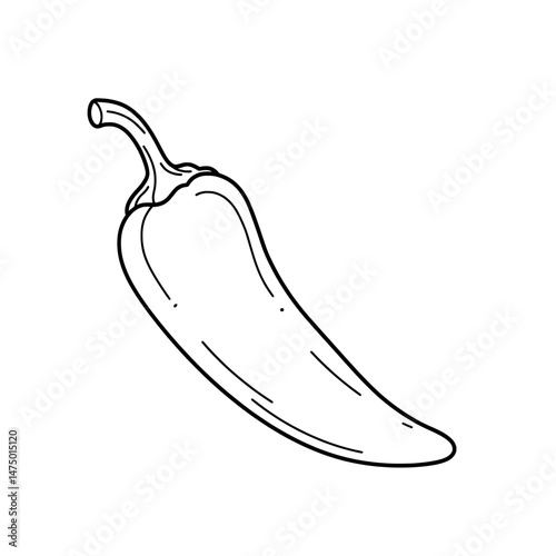 Outlined pepper minimalistic illustration of a pepper, with thick black lines