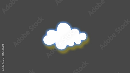draw three rings on cloud in sky at night on dark background
