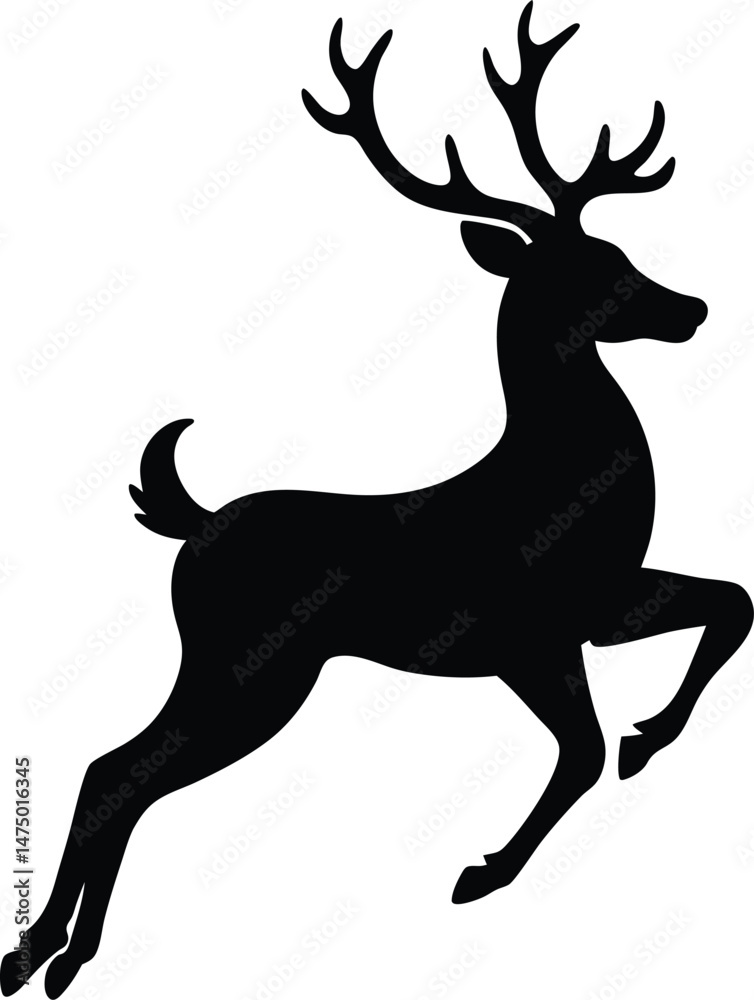 Obraz premium Reindeer Jumping silhouette illustration 