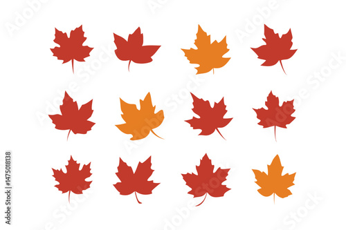 autumn maple leaves vector bundle