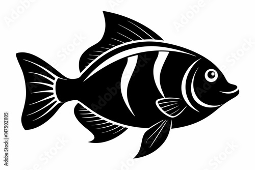 oscar fish sihouette black vector