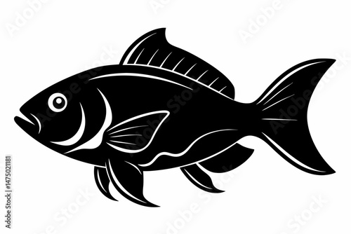 oscar fish sihouette black vector