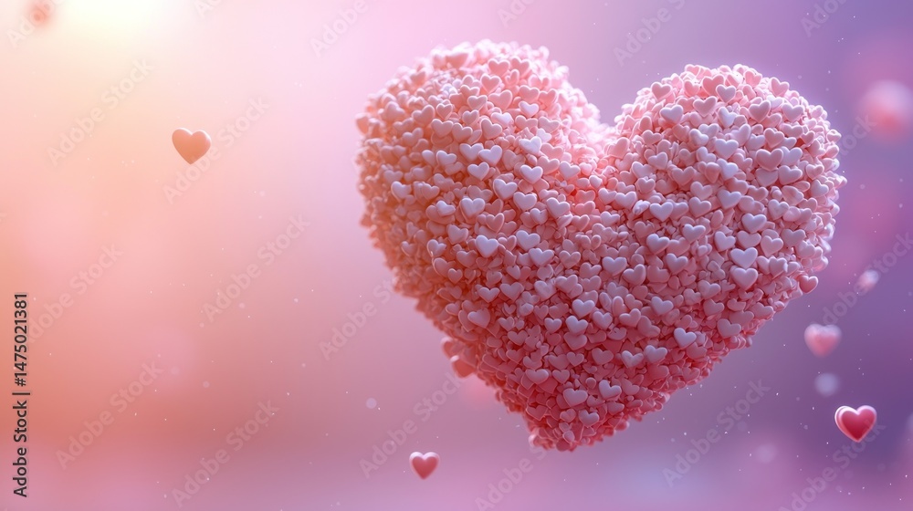 Obraz premium Giant Heart Made of Smaller Hearts Valentine's Day Dream