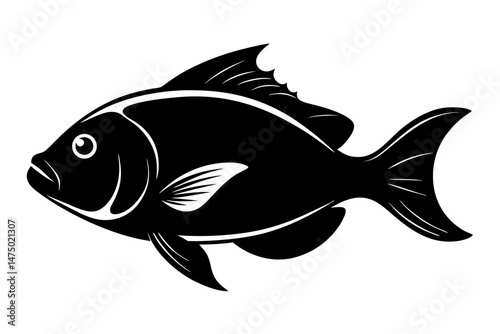 oscar fish sihouette black vector