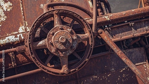 Grunge Rusted Metal Texture with Paint Peeling
