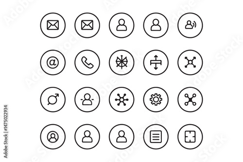 This vector set of numbers and symbols icon design features a collection of web buttons and signs for business and internet use