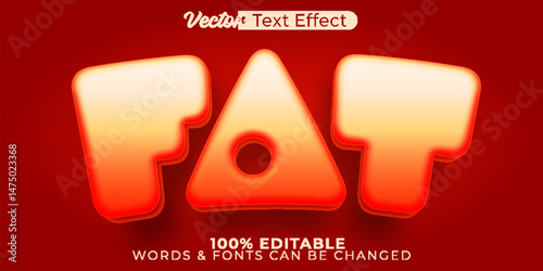 Fat Vector Text Effect Editable Alphabet Orange Obese