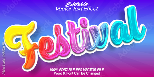 Festa Vector Text Effect Editable Alphabet Carnival Colorfull Festival Rio Samba Party