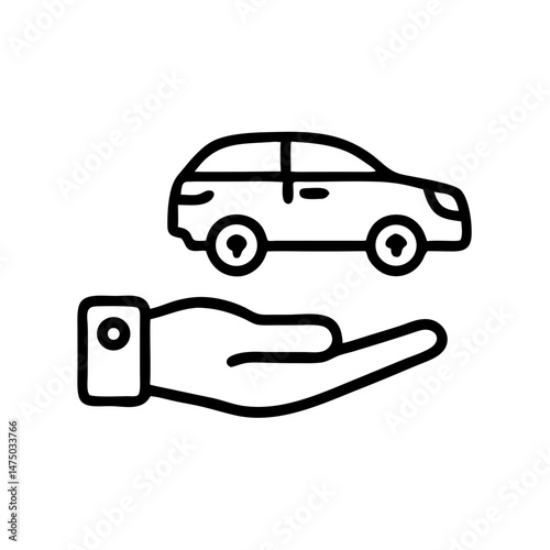 Car rental service icon, for websites and apps