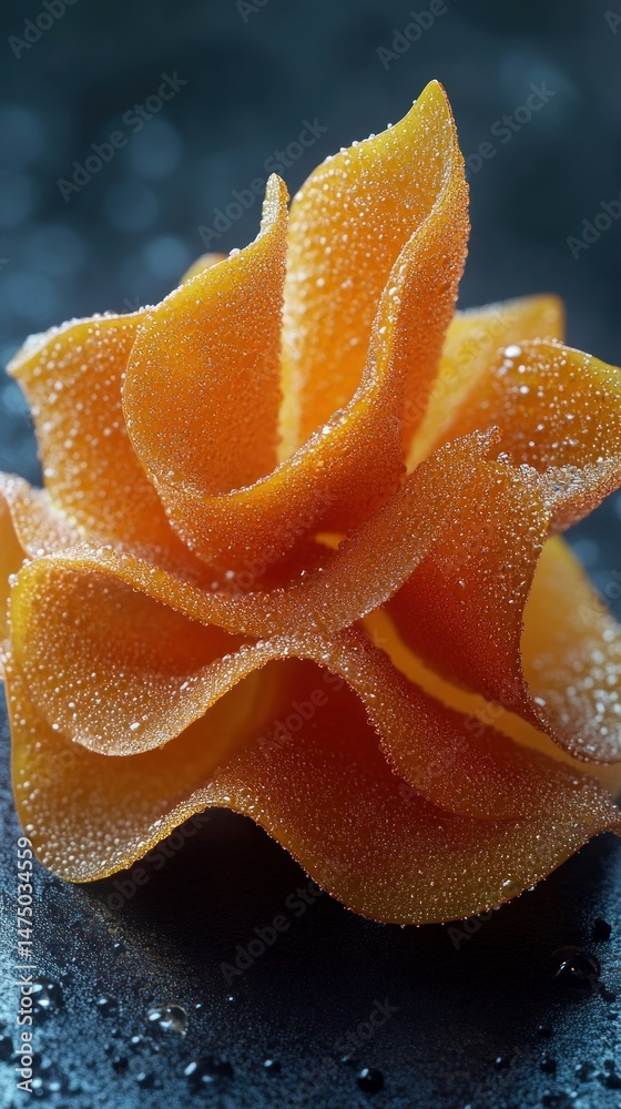 Fototapeta premium Orange, sculpted pasta, delicate swirls