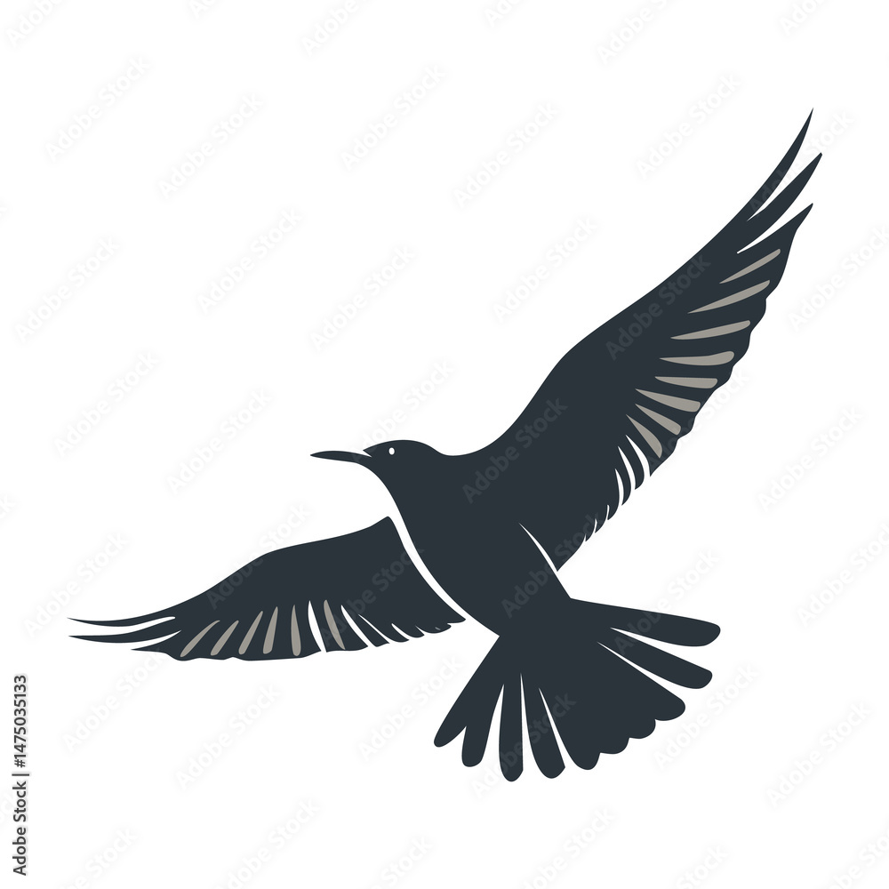 Obraz premium Bird in flight against a plain background. PNG image, transparent background