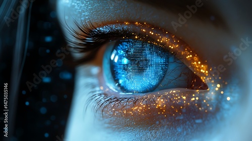 Futuristic eye technology concept ai vision human augmentation cybernetics digital interface innovation future