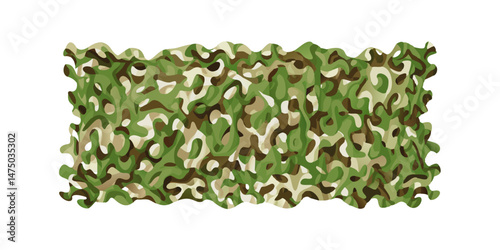Green forest camouflage net icon in color flat design