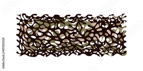 Dark brown camouflage net icon in flat illustration style