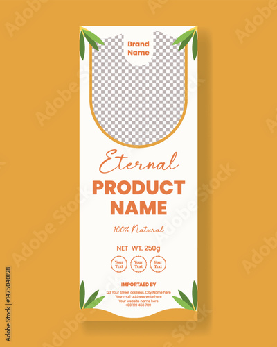 Cosmetic product packaging label vertical template, beauty care, skin care roll up banner, social media story, Luxury invitation greetings card vertical banner with floral background
