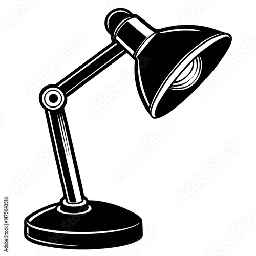  Desk lamp vector art illustration.