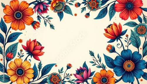 Bold paisley floral design, large blooms & flowing lines , decor, indian, bold
