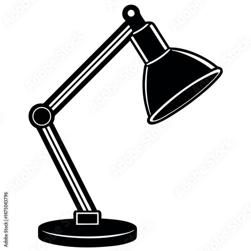  Desk lamp vector art illustration.