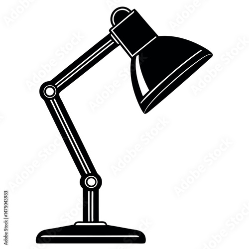 Desk lamp vector art illustration.