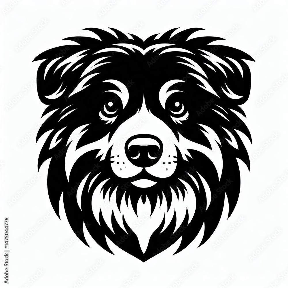Obraz premium australian shepherd silhouette illustration