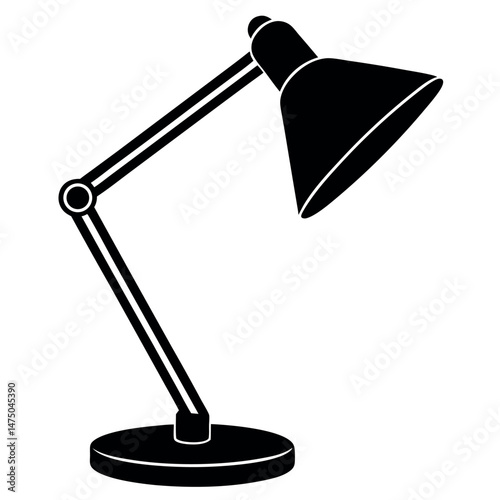  Desk lamp vector art illustration.