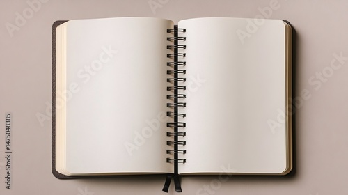 Wallpaper Mural Blank Spiral Notebook Mockup Open Pages, Neutral Background, Note Pad, Journal, Spiral Bound Notebook Notepad, Mockup Torontodigital.ca