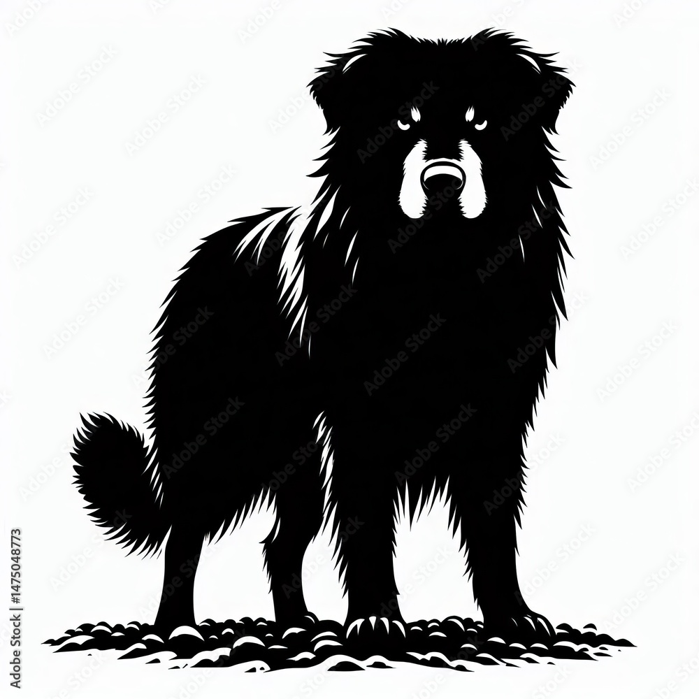 Obraz premium australian shepherd silhouette illustration