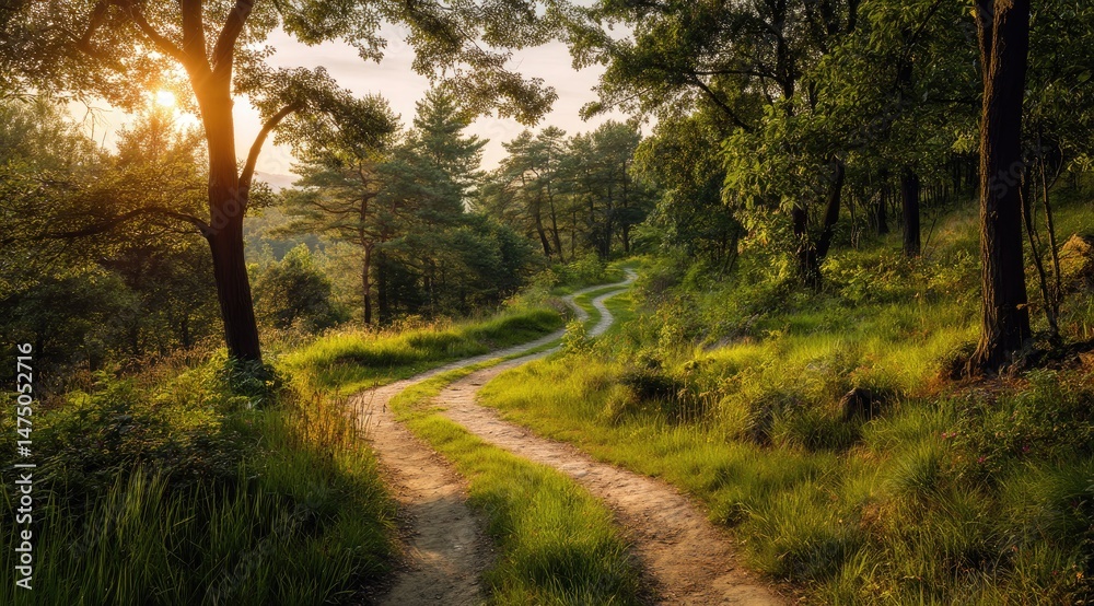 Obraz premium Sunlit Forest Path