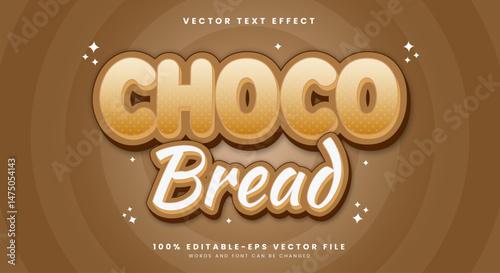 Choco Bread 3d editable Text effect Template Suitable for Cartoon Style