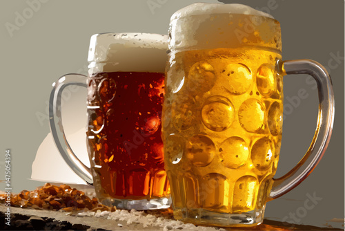Glass of Beer on Dark Background – Refreshing Drink Photography