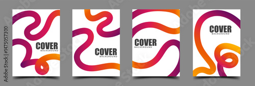 Modern minimal colorful line cover background template design collection