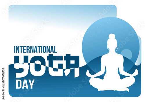 International Yoga Day – banner, poster, vector illustration