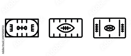 Cuadro en lienzo american-football-field outline or line icon design bundle.