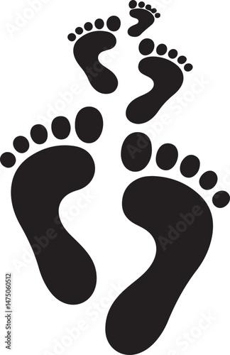 Human Footprints Vector Barefoot Trail