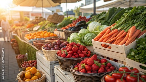 Schilderij op canvas Fresh Produce at a Sunny Farmers Market