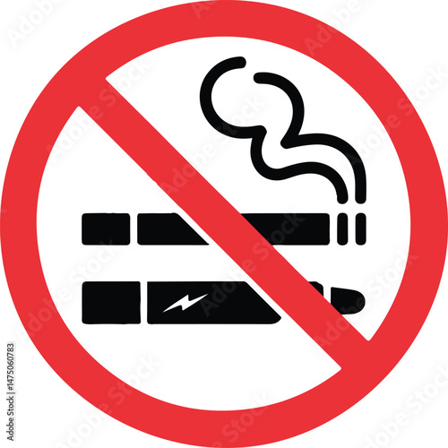 No Smoking and Vaping Sign Cigarettes and E-cigarettes Prohibited
