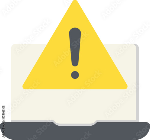 Laptop Alert Flat Icon