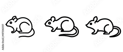 rat outline or line icon design bundle.