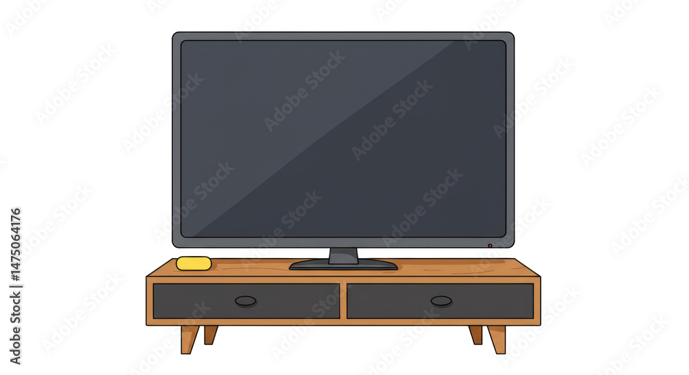 Isolated Television on Stand Isolated Television on Stand