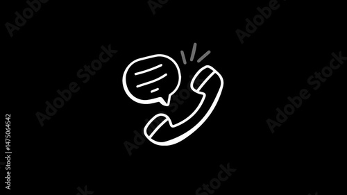 black and white headphones with message icon